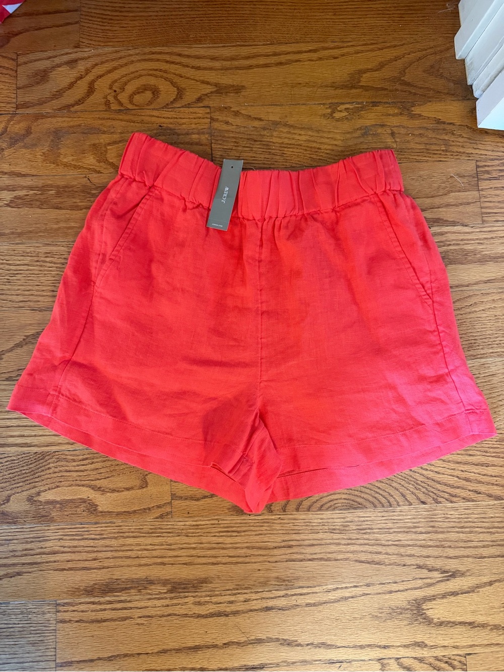 Jcrew Women’s Relaxed Elastic-Waist Red Shorts